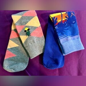 Colorful Patterned Men's Socks 2 Pairs Shoe size 6-12 NWOT